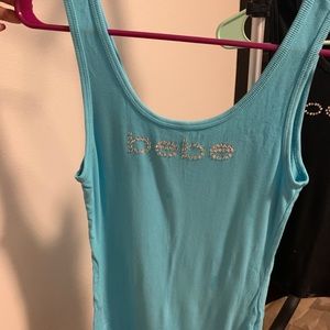 Baby Blue Rhinestone Bebe Tank
